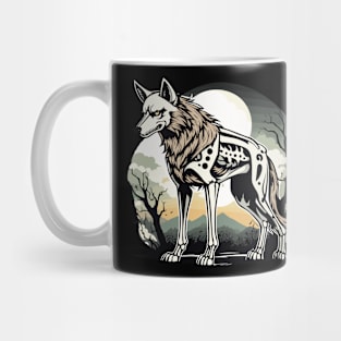 Wolf Skeleton Illustration Mug